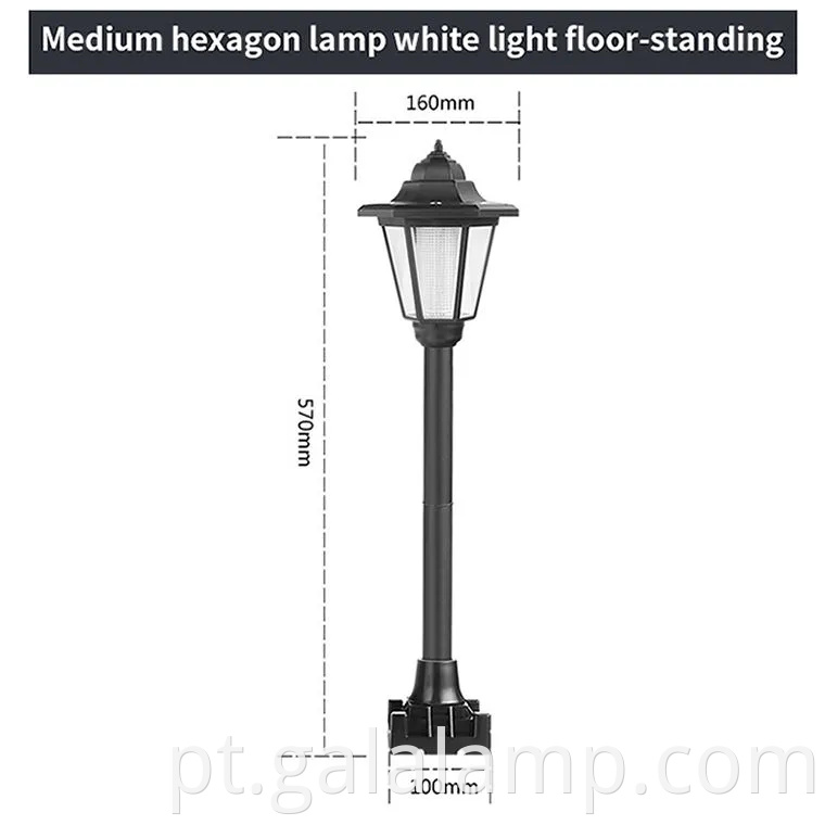 Luzes solares de lanterna solar hexagon elegantes vintage para decoração ao ar livre